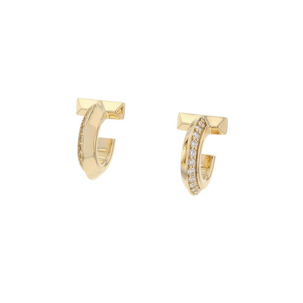 ティファニー ピアス T ワン フープ エクストラスモール ダイヤモンド 計0.40ct K18YGイエローゴールド 69783015 Tiffany&Co. 241,245円