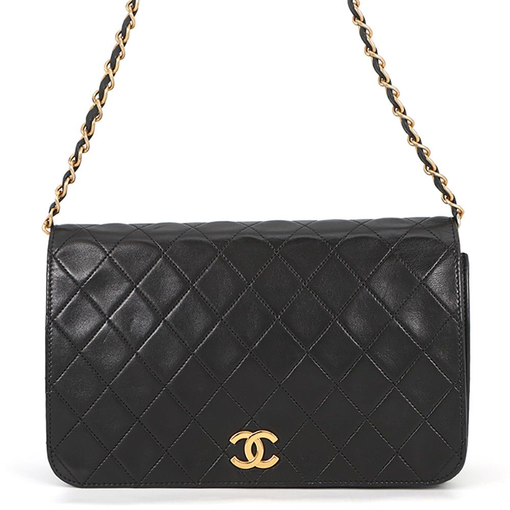 シャネル チェーンショルダーバッグ マトラッセ ココマーク ラムスキン CHANEL バッグ 黒