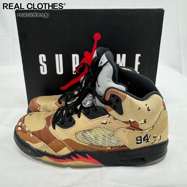 Supreme×NIKE/シュプリーム×ナイキ AIR JORDAN 5 RETRO/エアジョーダン5 レトロ デザートカモ 824371-201/28.5