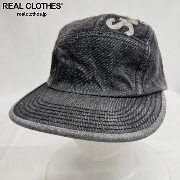 Supreme/シュプリーム【19AW】Top Logo Denim Camp Cap/トップ ロゴ デニム キャンプ キャップ/帽子/ブラック