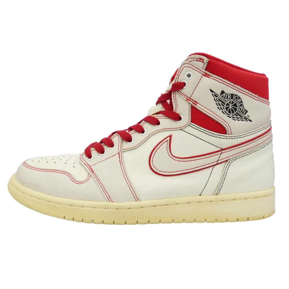 NIKE ナイキ 555088-160 Air Jordan 1 Retro High OG Sail University Red エアジョーダン1 レトロ ハイ OG セイル ユニバーシティレッド ハイカットスニーカー ホワイト系 28cm【中古】