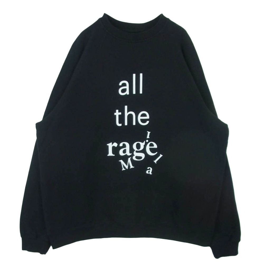 MAISON MARGIELA メゾンマルジェラ 20SS S51GU0092 反転ロゴ 四つタグ 10ライン all the rage オーバーサイズ プルオーバー スウェット トレーナー ブラック系 L【中古】