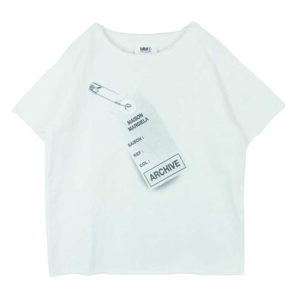MAISON MARGIELA メゾンマルジェラ 17SS S32NC0476 MM6 エムエムシックス オーバーサイズ カットオフ 半袖 Tシャツ ARCHIVE ホワイト系 40【中古】