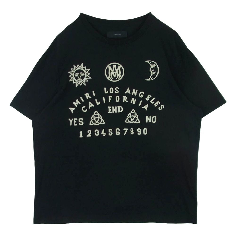 AMIRI アミリ OUIJA BOARD ウィジャボード プリント Tシャツ 半袖 カットソー コットン イタリア製 ブラック系 XL【中古】