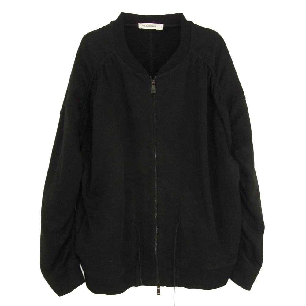 JIL SANDER ジルサンダー 17SS JSUM707004 コットン ジップアップ ジャケット スウェット ブルゾン ブラック系 L【中古】