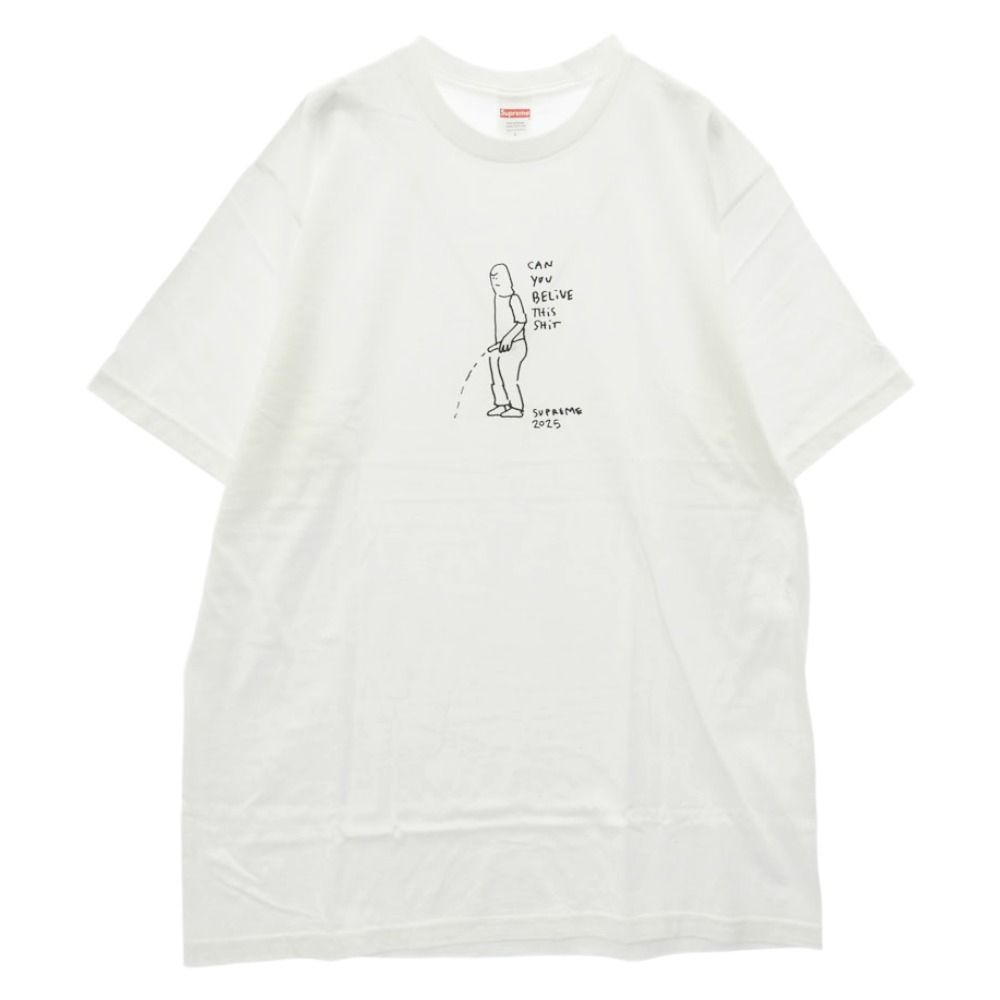 Supreme シュプリーム 25SS Piss Tee ピス プリント 半袖 Tシャツ ホワイト系 L【美品】【中古】