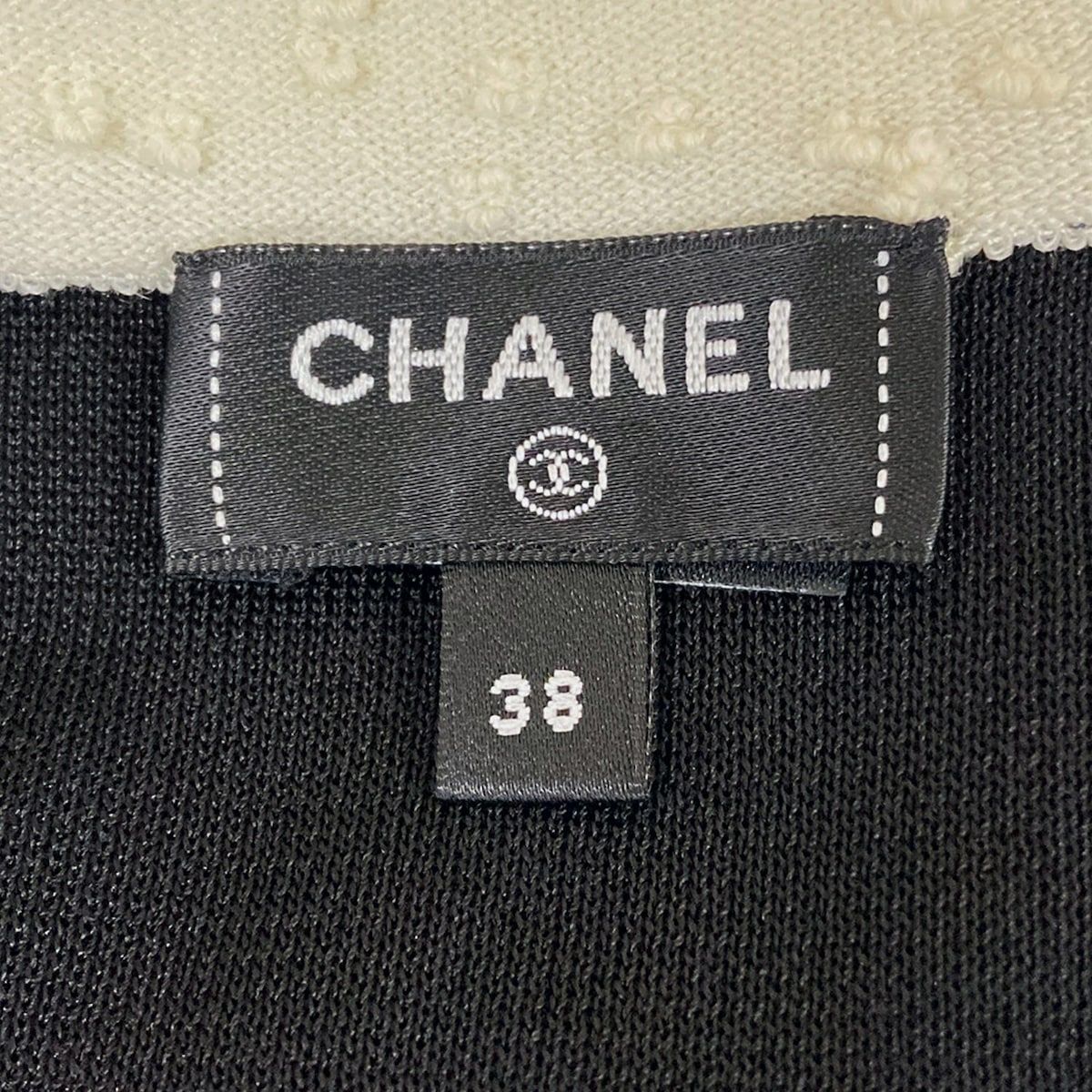CHANEL(シャネル) 長袖カットソー サイズ38 M レディース美品 - P80014 黒×アイボリー