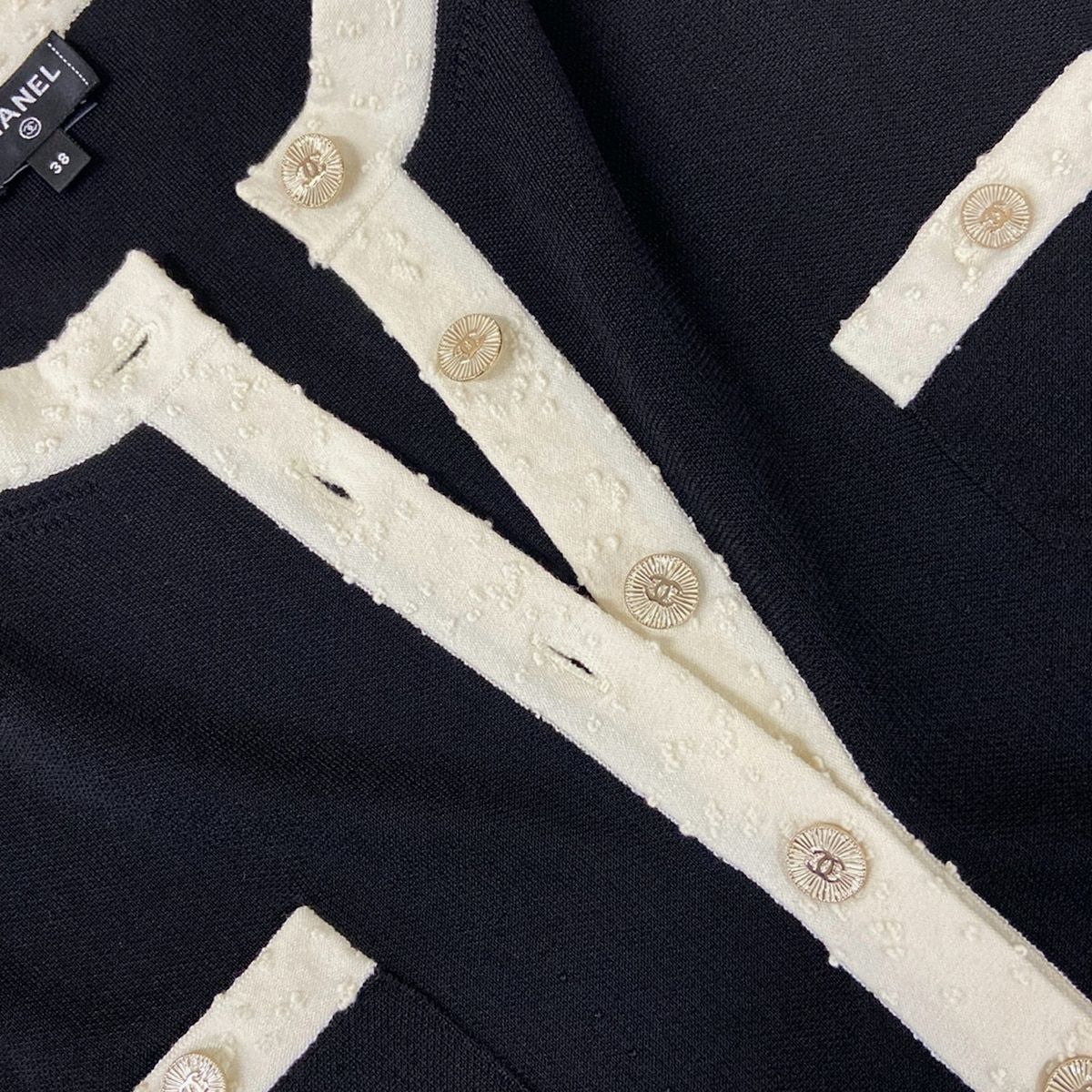 CHANEL(シャネル) 長袖カットソー サイズ38 M レディース美品 - P80014 黒×アイボリー