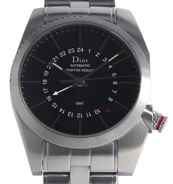 美品 Christian Dior クリスチャンディオール CD084210 シフルルージュ GMT デイト 自動巻き メンズ
