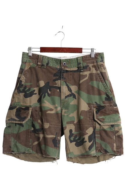 ポロ ラルフローレン 迷彩 カーゴ ショーツ メンズ 33 / ヴィンテージ 加工 総柄 ショートパンツ 短パン ミリタリー コットン ノータック