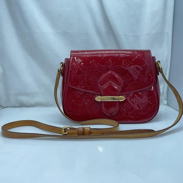 【中古】LOUIS VUITTON ベルフラワーPM ショルダーバッグ M91728 赤 ルイヴィトン[91]