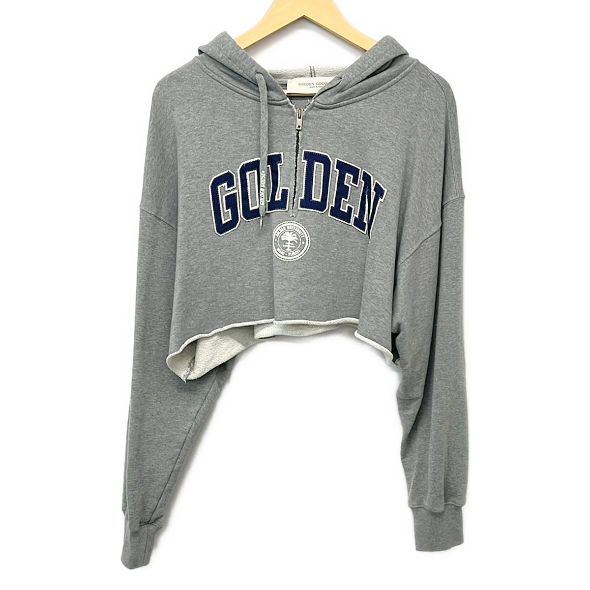 GOLDEN GOOSE(ゴールデングース) パーカー レディース - グレー×ネイビー 長袖/ショート丈