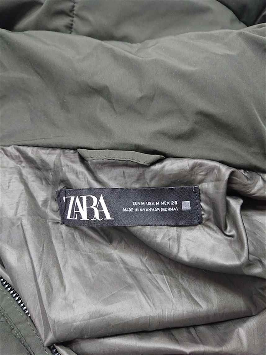 ◇ ⊇ ザラ ZARA ダウンコート ミドル丈 フロントフルジッパー ヘビー