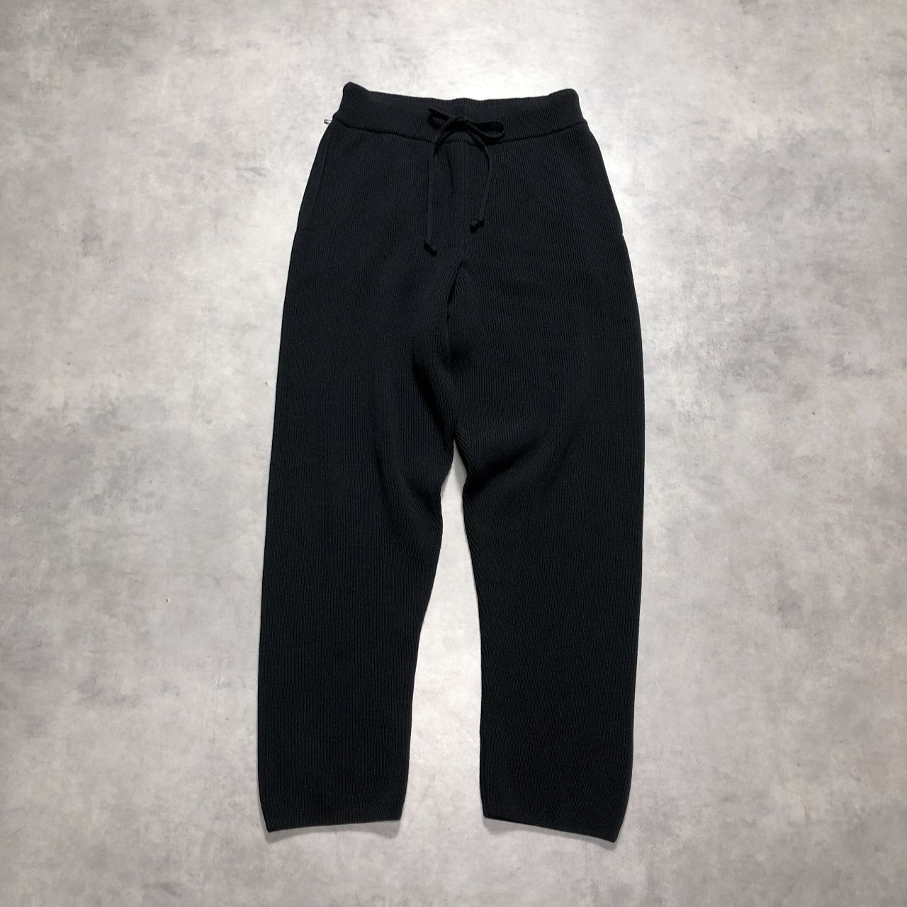GQ5803◇BATONER：EXTRA HARD TWIST WOOL KNIT PANTS◇1◇ブラック系 定価30800円 BN-21FM-014 バトナー ウール ニットパンツ