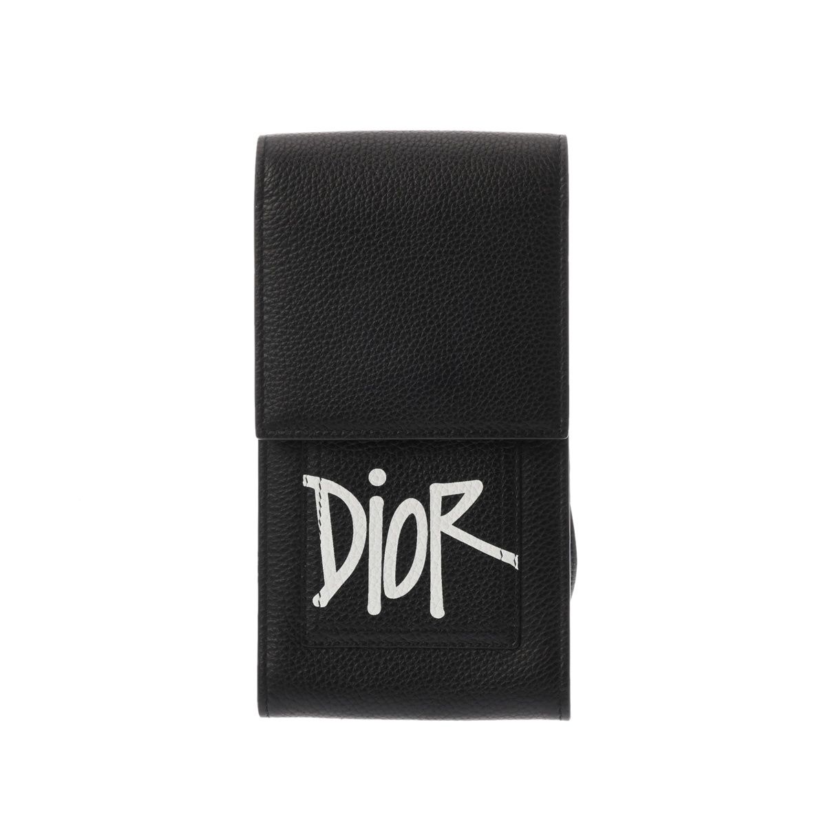 クリスチャンディオール フォンホルダー DIOR×Stussy ブラック レディース グレインレザー ショルダーバッグ