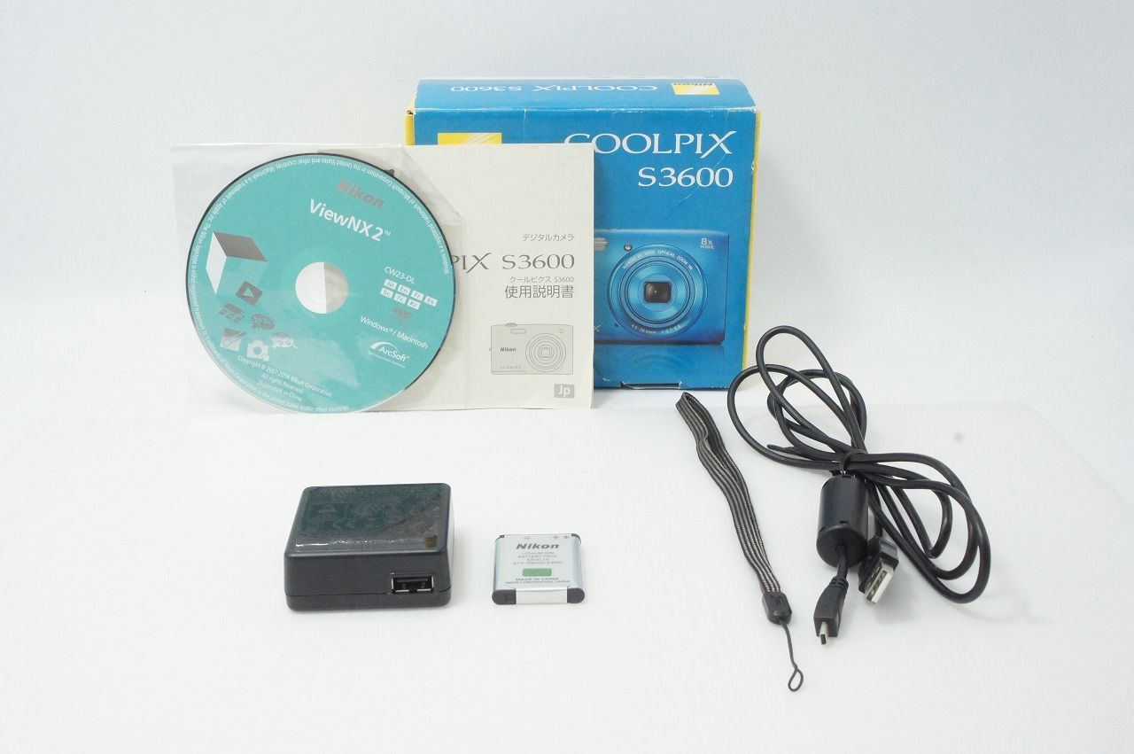 美品 Nikon ニコン COOLPIX S3600 コンパクトデジタルカメラ コバルト