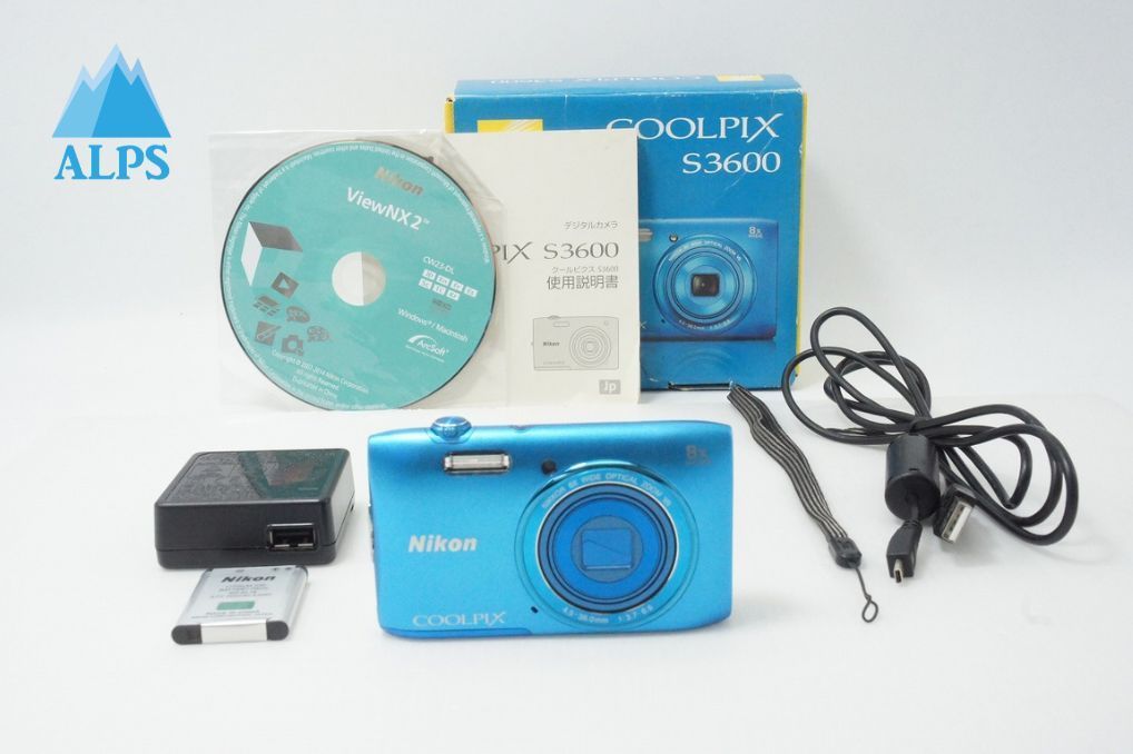 ✨美品✨ Nikon COOLPIX S3600 ブルー 元箱付 美品 Nikon ニコン COOLPIX S3600 コンパクトデジタルカメラ コバルト