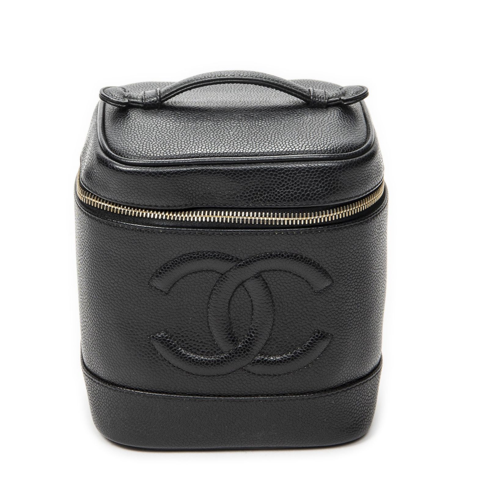 [中古] CHANEL シャネルタイムレストールバニティケース黒キャビアレザーA 177,100円