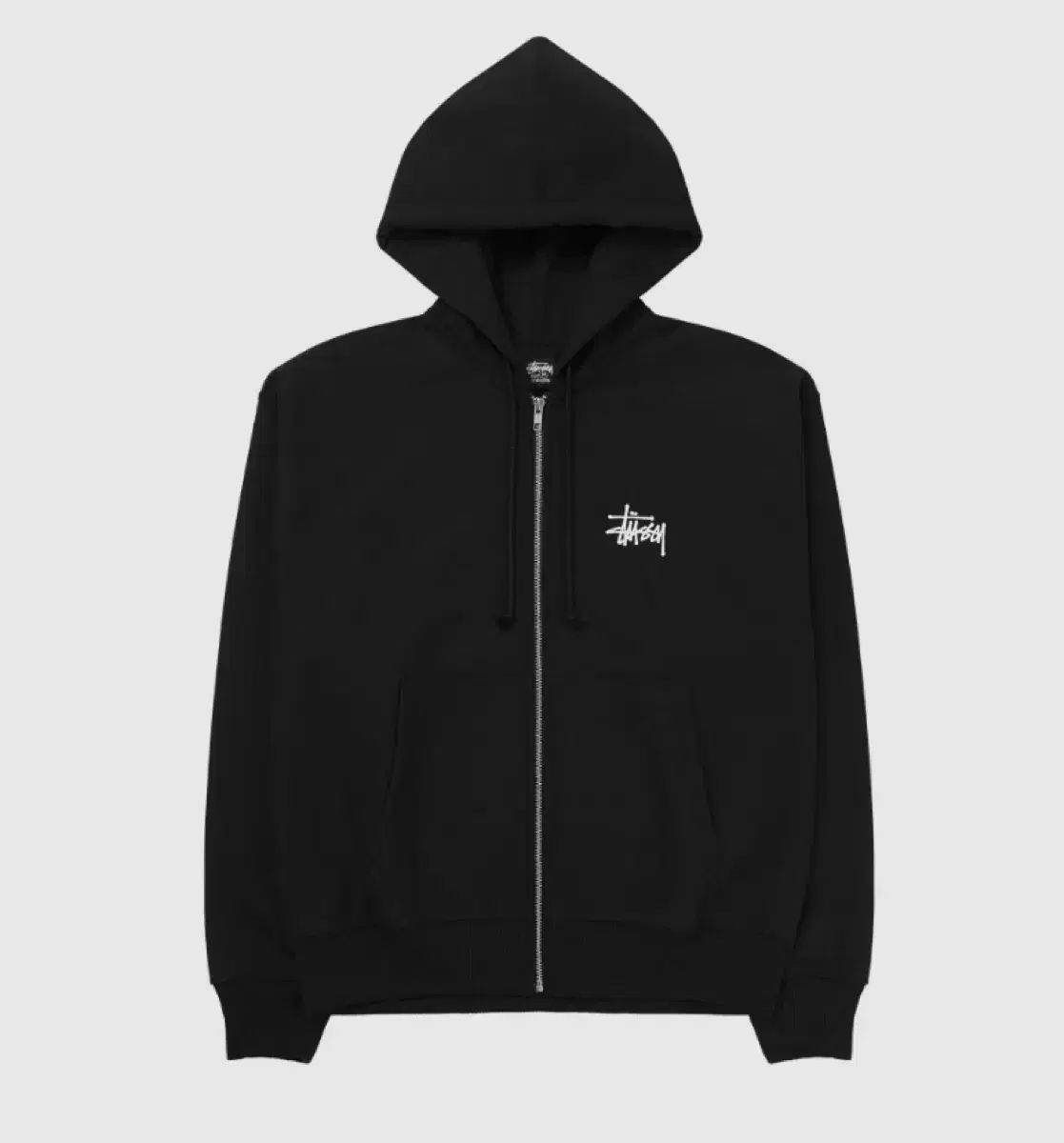 新品 M STUSSY ベーシック WHO フード ジップアップ ブラック 1975000/M