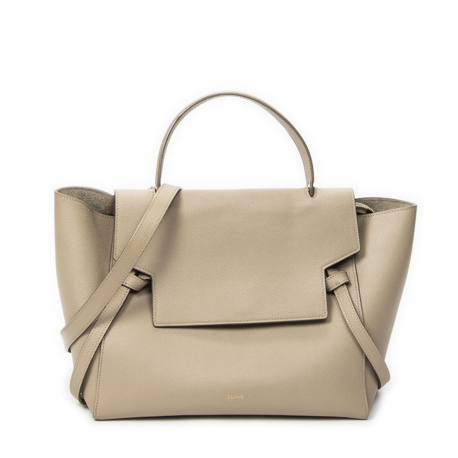 [中古] CELINE セリーヌミニベルトバッグベージュカーフスキンレザーA