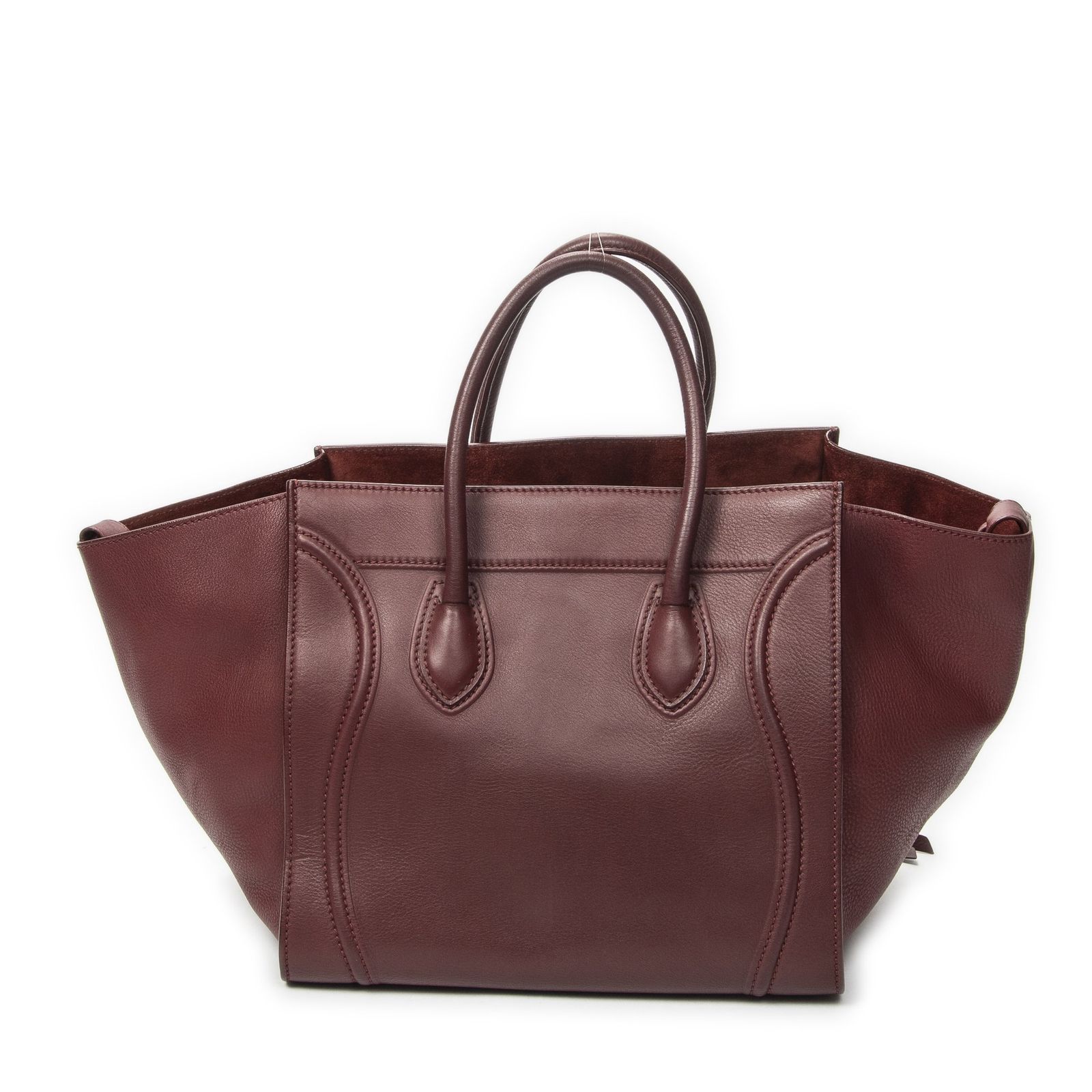 中古] CELINE セリーヌMedium Phantomバーガンディカーフスキンレザー 