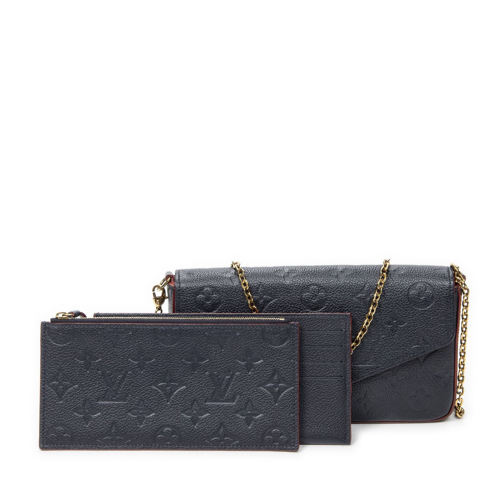 [中古] LOUIS VUITTON ルイヴィトンPochette Felicieネイビーモノグラム アンプラントA