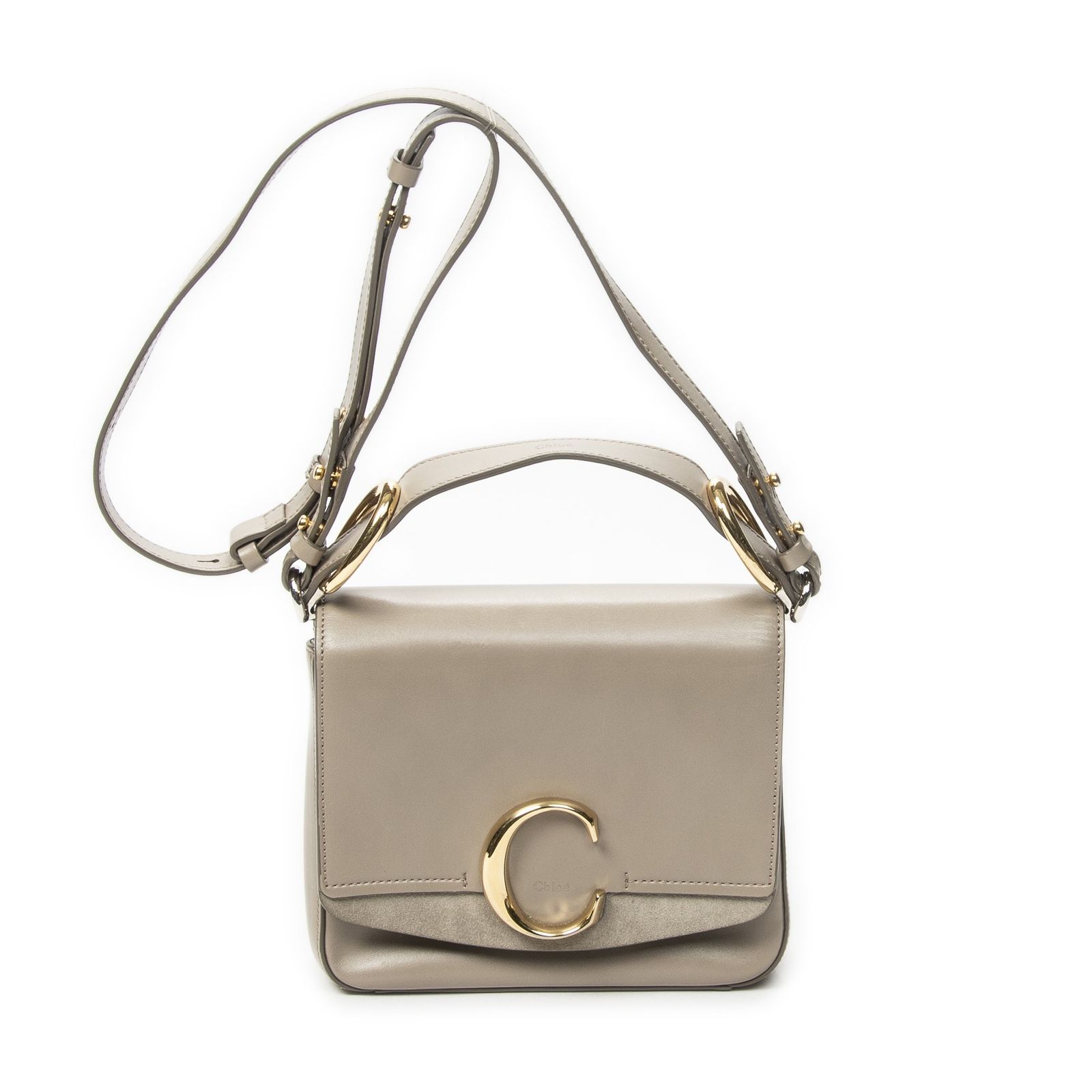 [中古] CHLOE クロエSmall C CrossbodyトープカーフスキンレザーAB