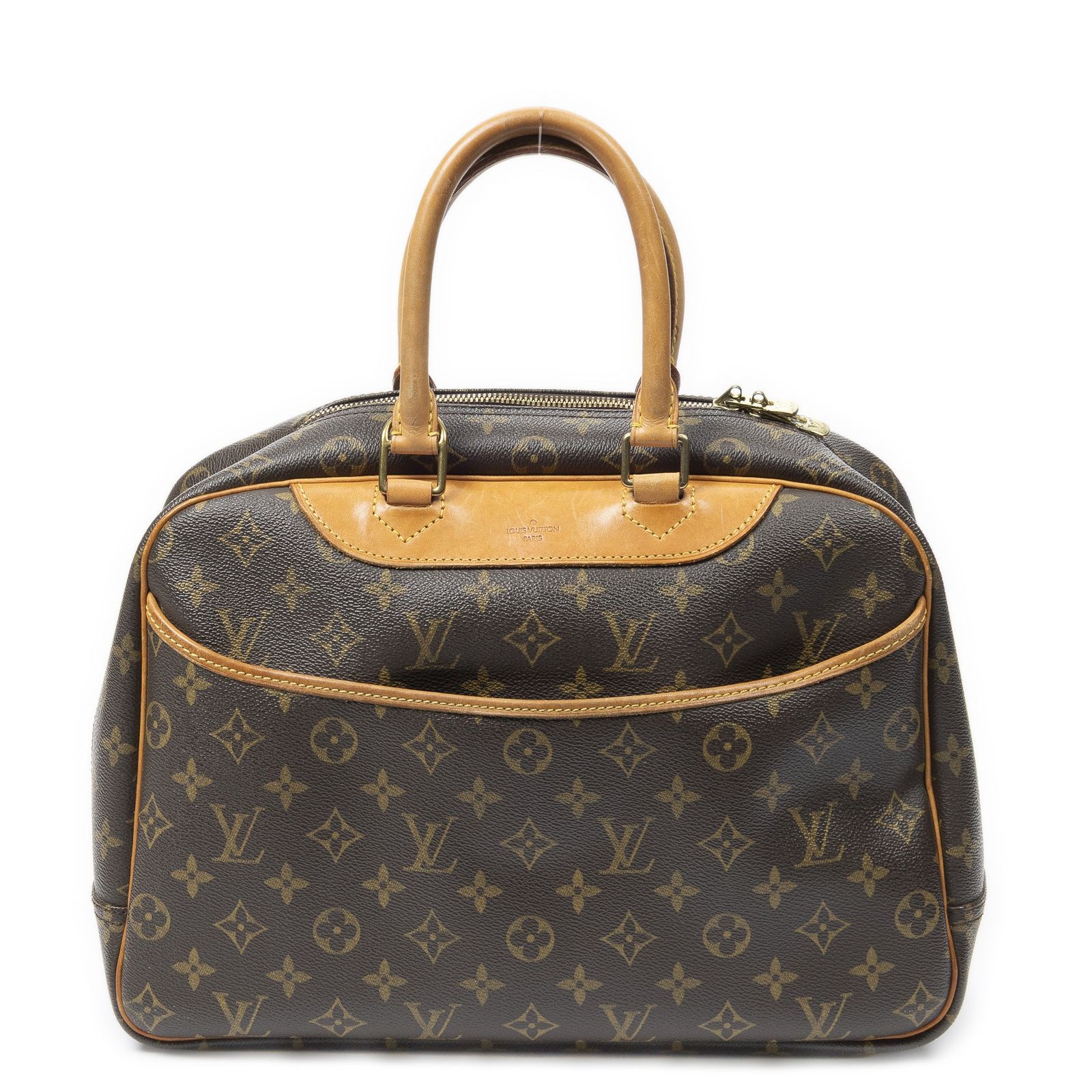 [中古] LOUIS VUITTON ルイヴィトンドーヴィル茶色モノグラムキャンバスAB