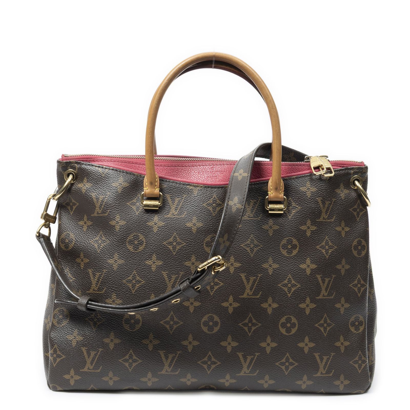 [中古] LOUIS VUITTON ルイヴィトンパラス茶色、赤モノグラムキャンバスA