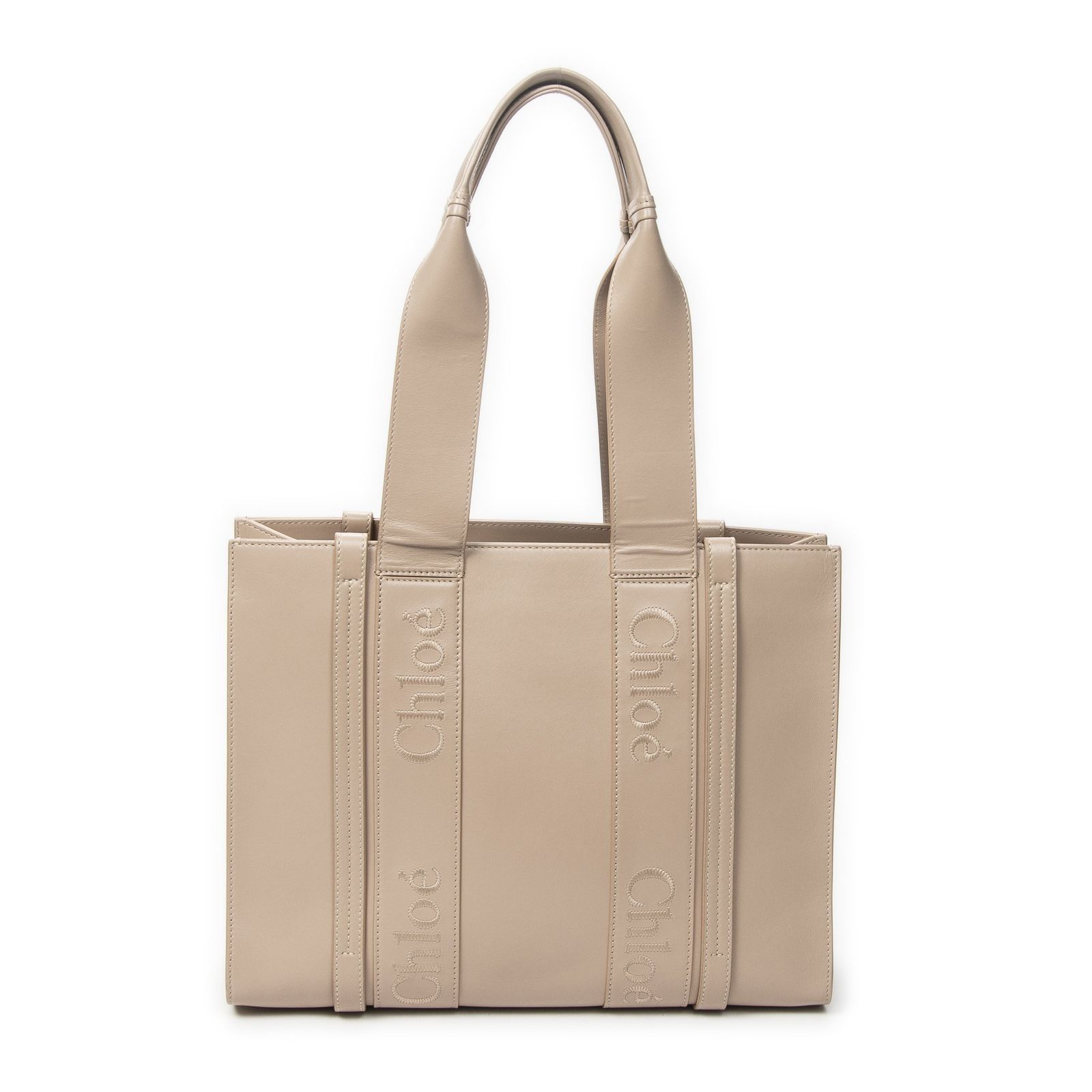 [中古] CHLOE クロエMedium Woody ToteピンクカーフスキンレザーA