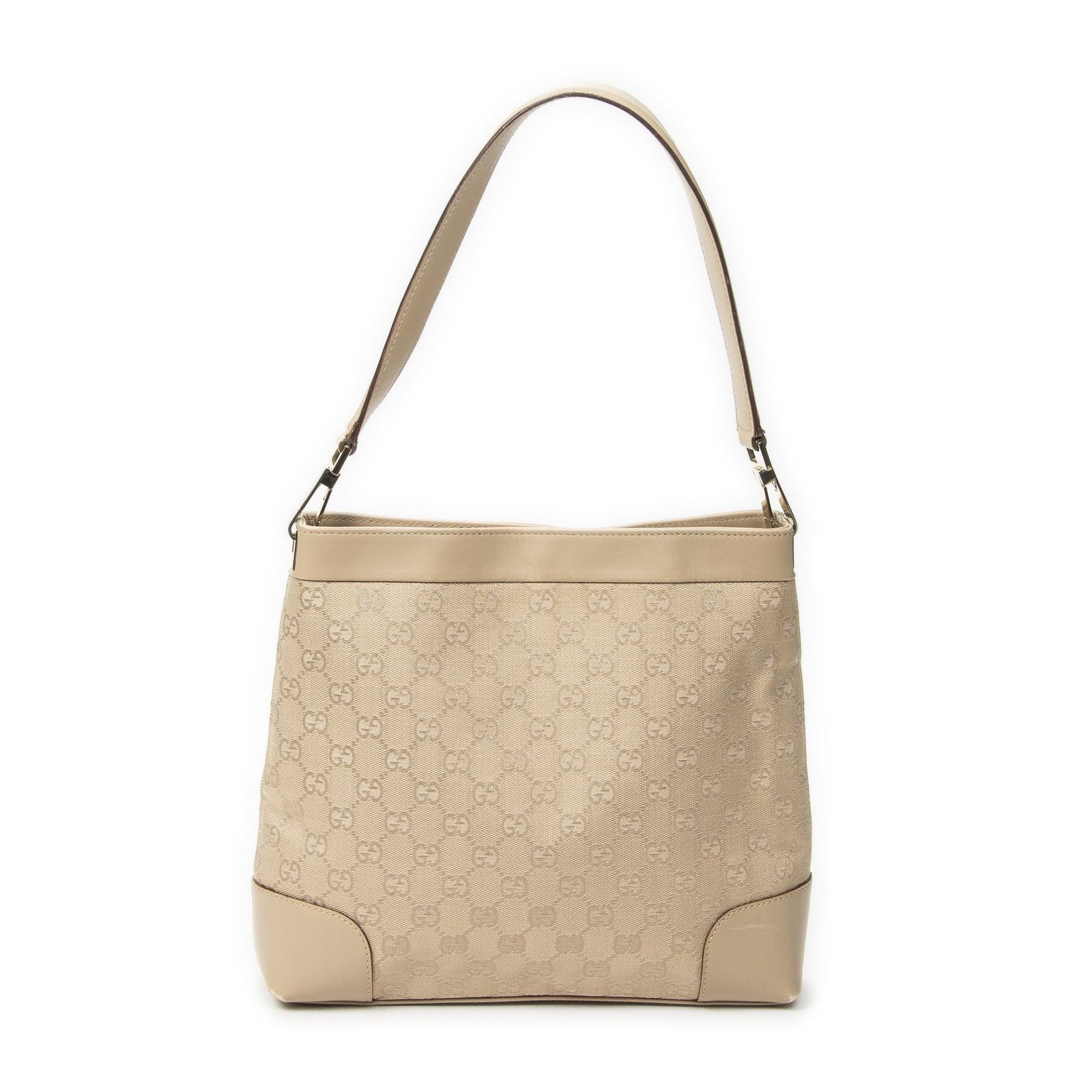[中古] GUCCI グッチショルダーホーボーベージュGGキャンバスA