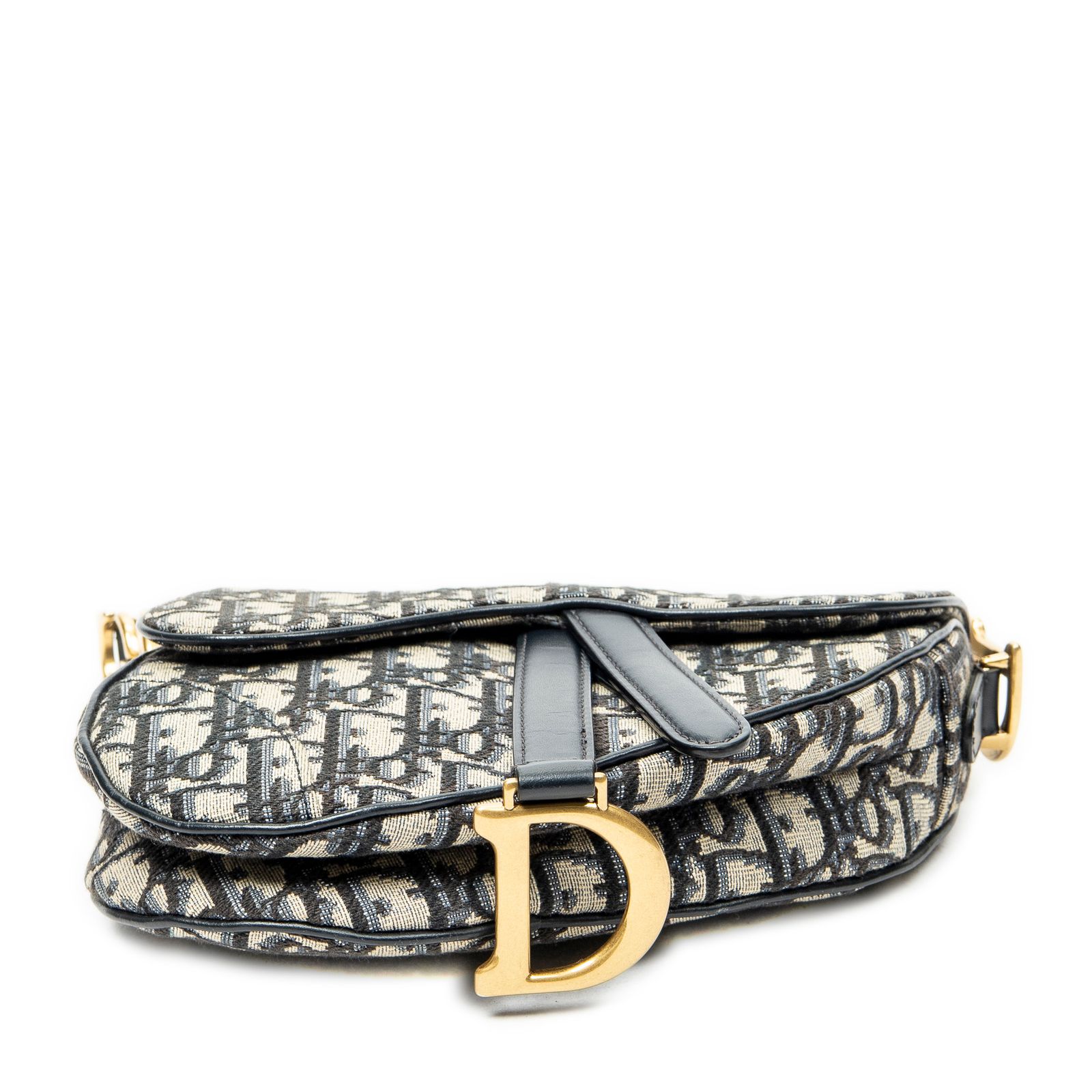 中古] DIOR ディオールニューサドルバッグネイビー/ベージュオブリーク 