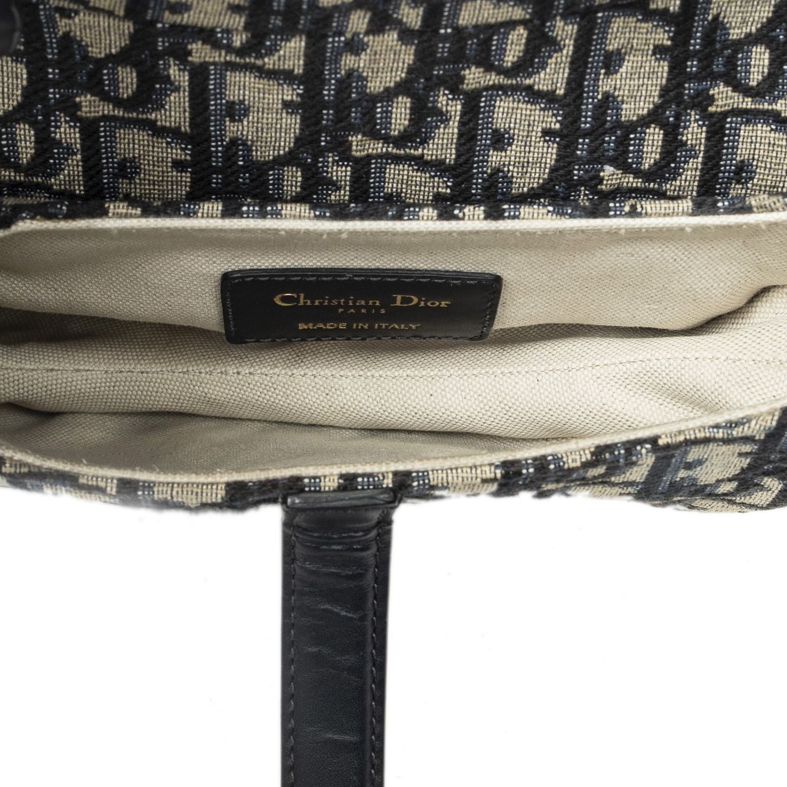 中古] DIOR ディオールニューサドルバッグネイビー/ベージュオブリーク 