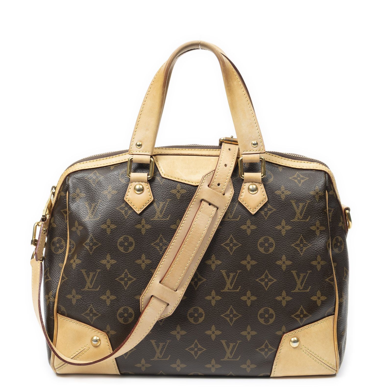 [中古] LOUIS VUITTON ルイヴィトンレティロ茶色モノグラムキャンバスAB