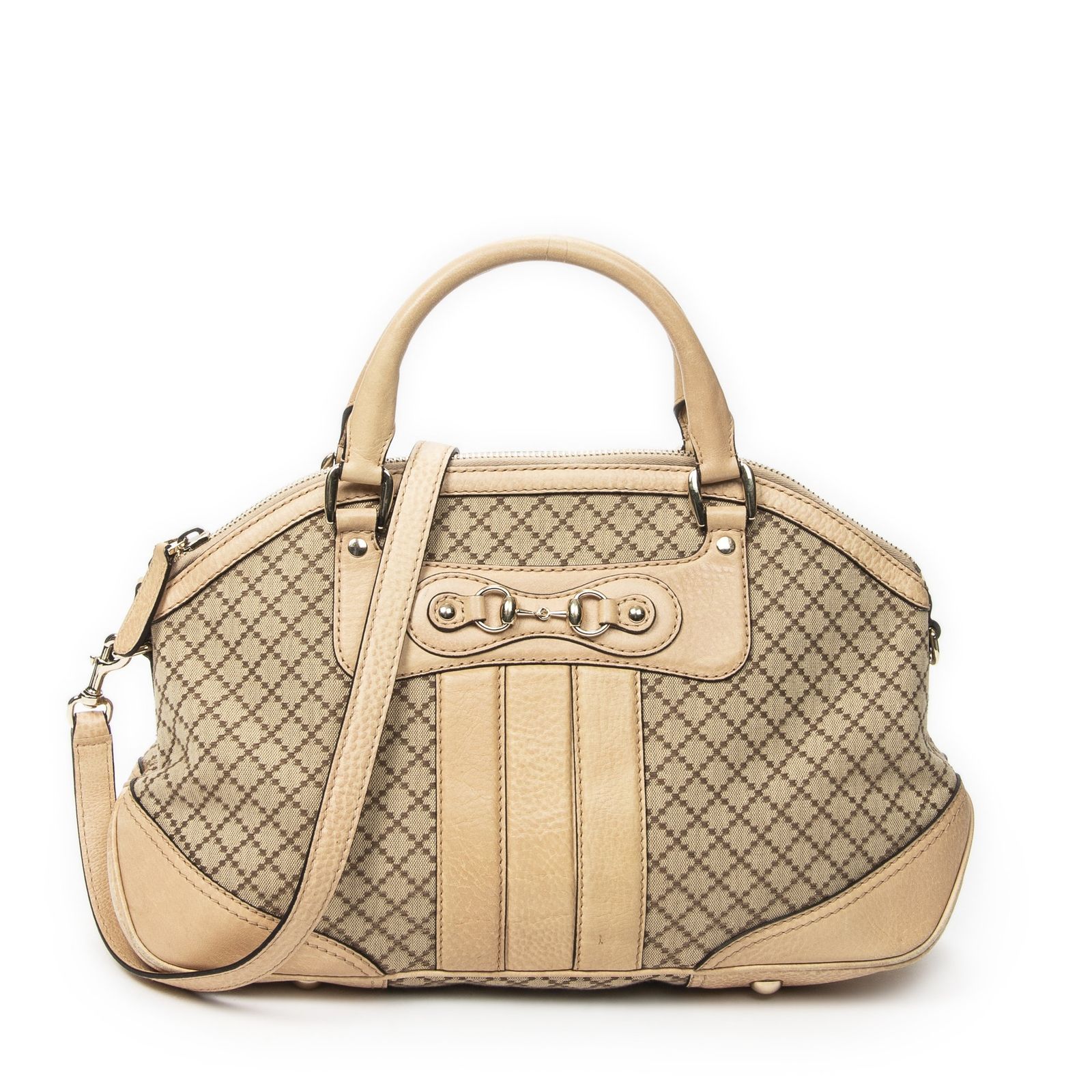 [中古] GUCCI グッチMedium CatherineベージュディアマンテキャンバスA