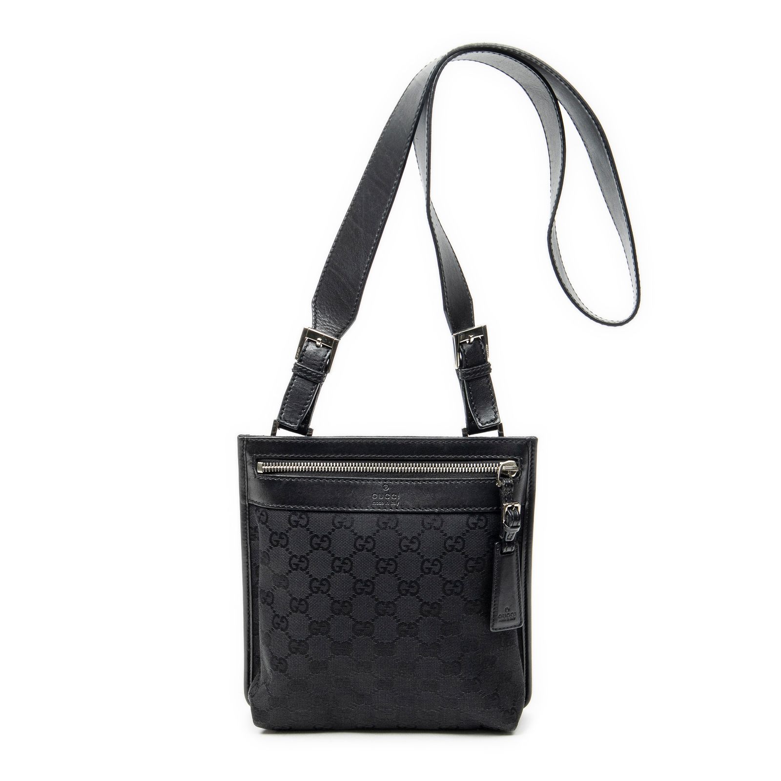 [中古] GUCCI グッチサム クロスボディ黒GGキャンバスA