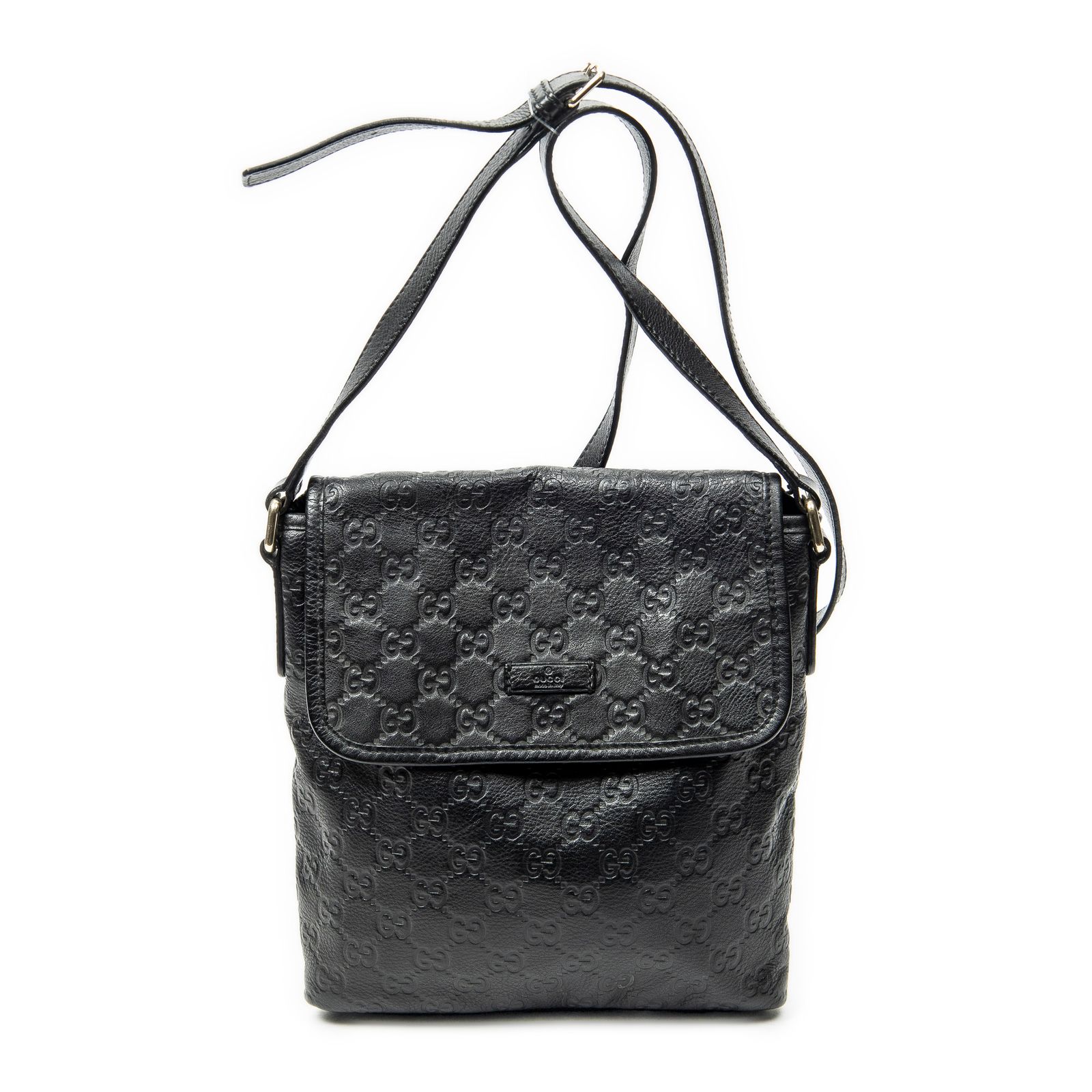 [中古] GUCCI グッチ スモール メッセンジャー黒グッチッシマA