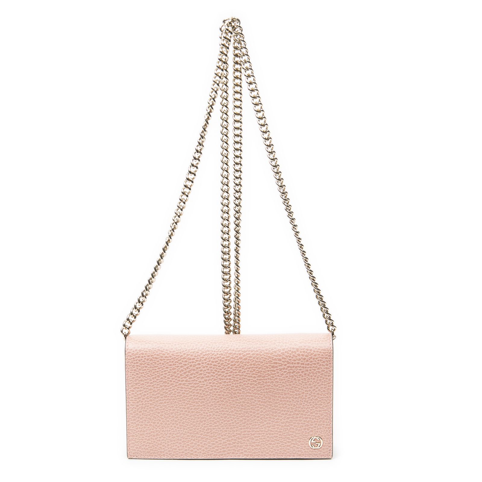 [中古] GUCCI グッチチェーンウォレットピンクカーフスキンレザーA