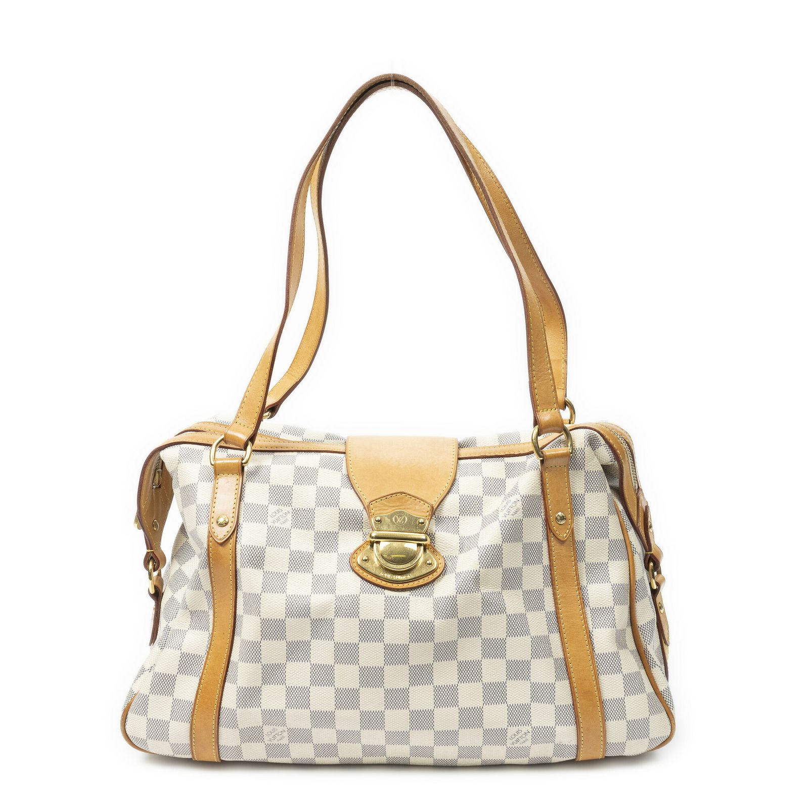 [中古] LOUIS VUITTON ルイヴィトンストレーザアイボリーダミエ アズールAB