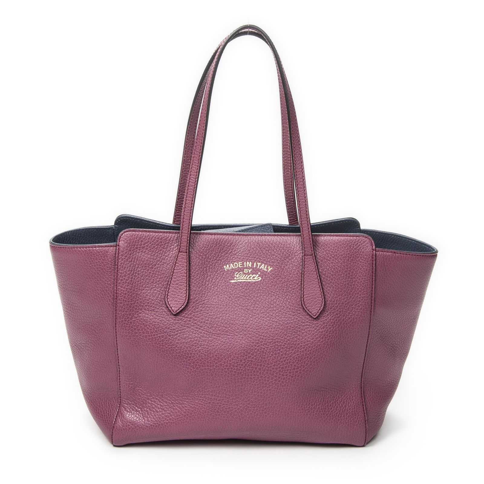 [中古] GUCCI グッチスモール・スイング・トート紫カーフスキンレザーA