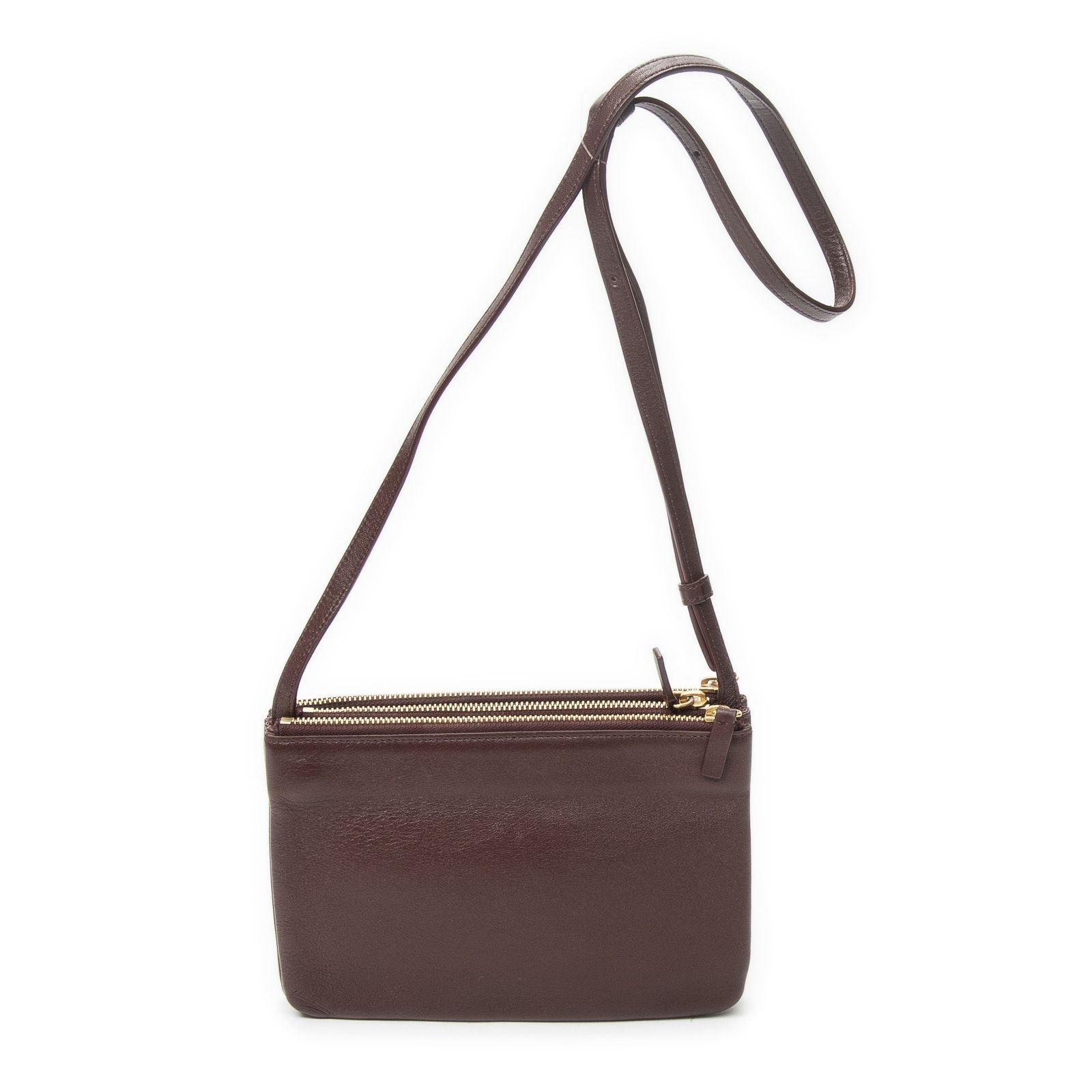 中古] CELINE セリーヌスモール トリオ クロスボディバーガンディ 