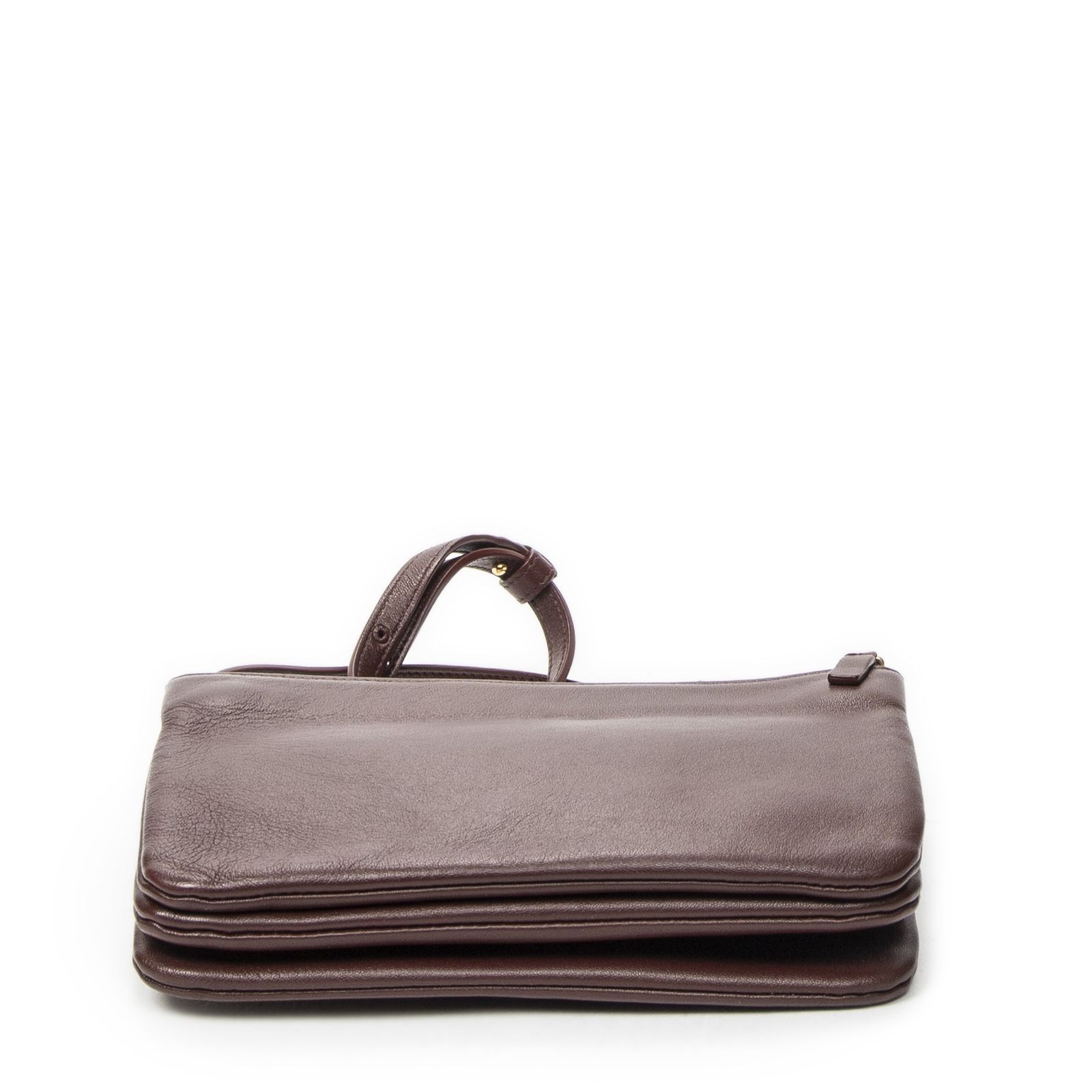中古] CELINE セリーヌスモール トリオ クロスボディバーガンディ 