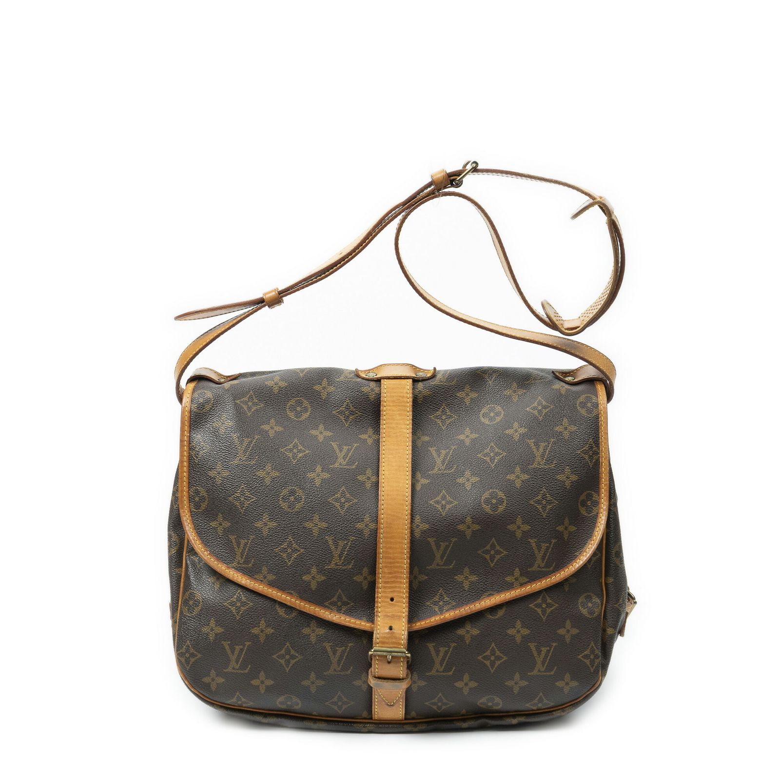 [中古] LOUIS VUITTON ルイヴィトンソミュール茶色モノグラムキャンバスAB