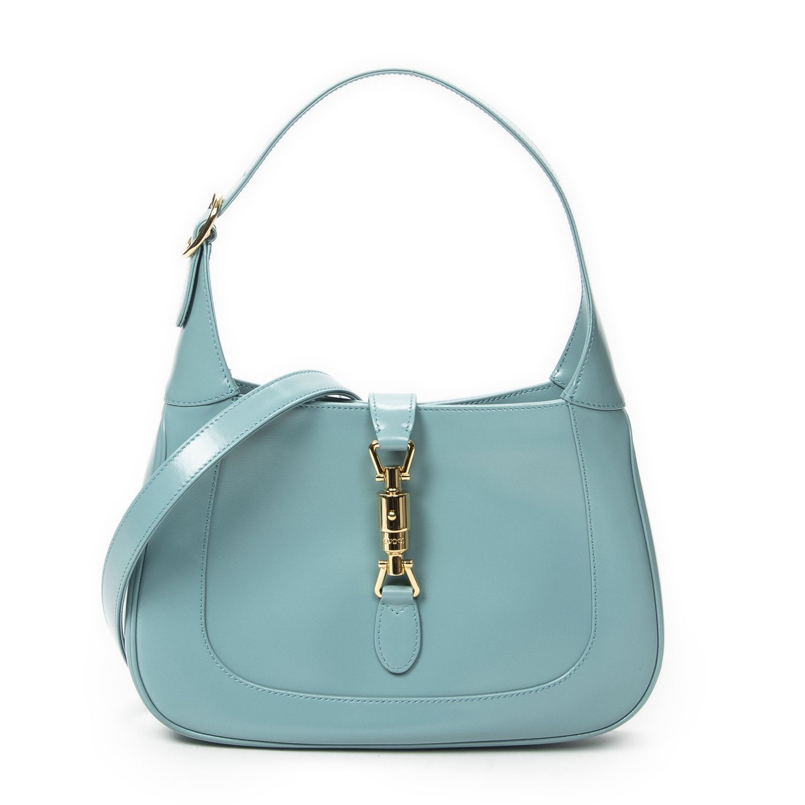[中古] GUCCI グッチスモールジャッキー水色カーフスキンレザーA