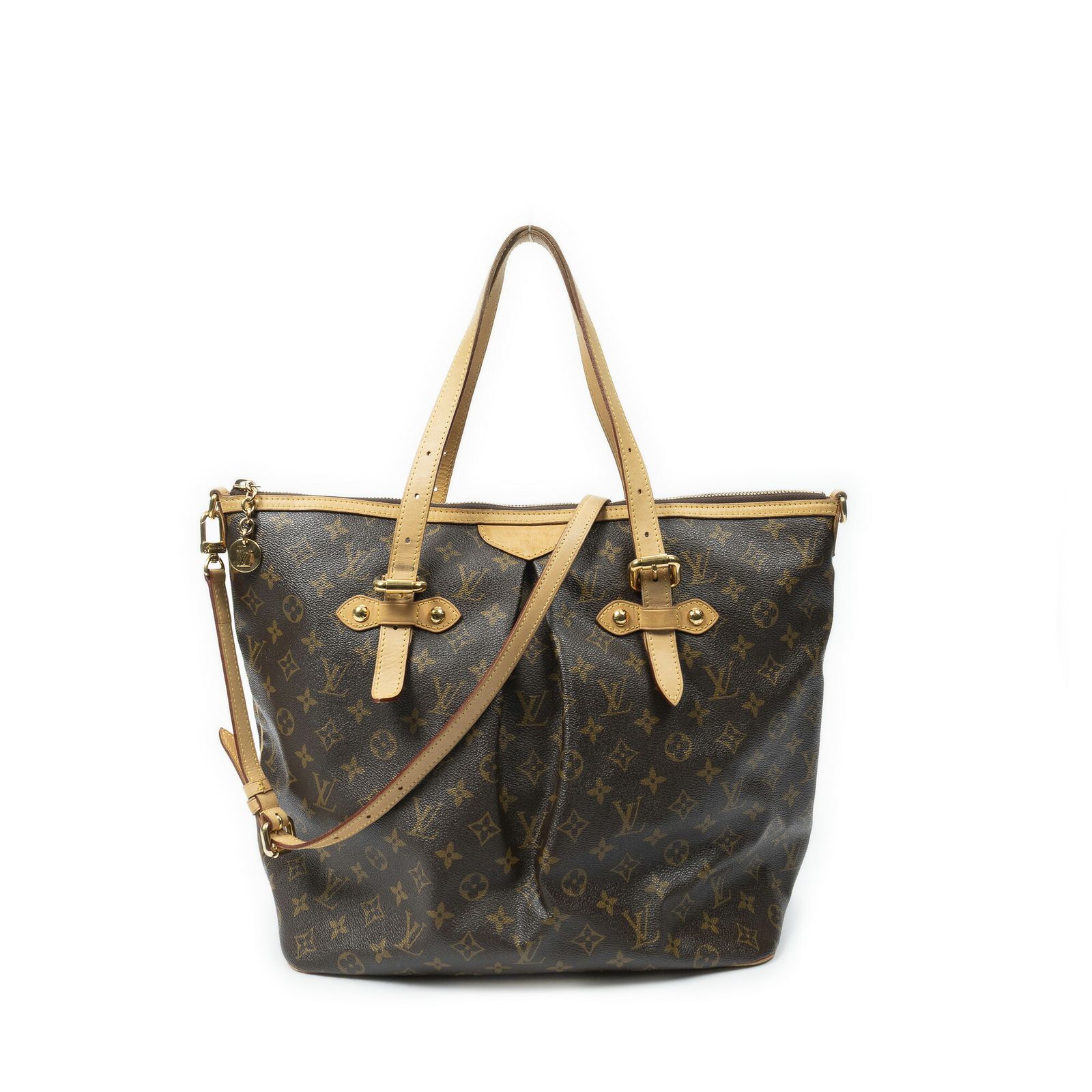 [中古] LOUIS VUITTON ルイヴィトンパレルモ茶色モノグラムキャンバスAB