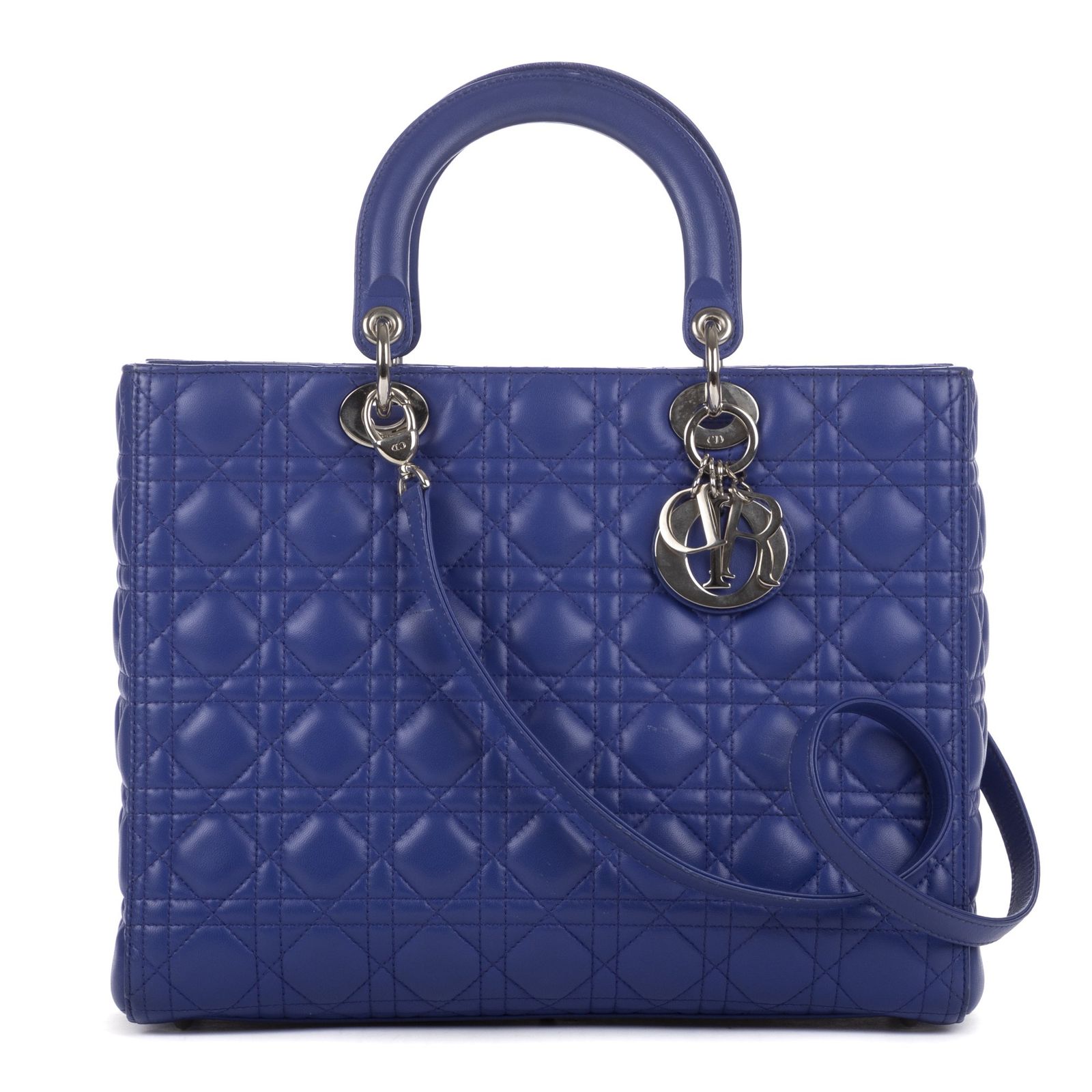 [中古] DIOR ディオールラージ レディ ディオール ジップ紫カーフスキンレザーA