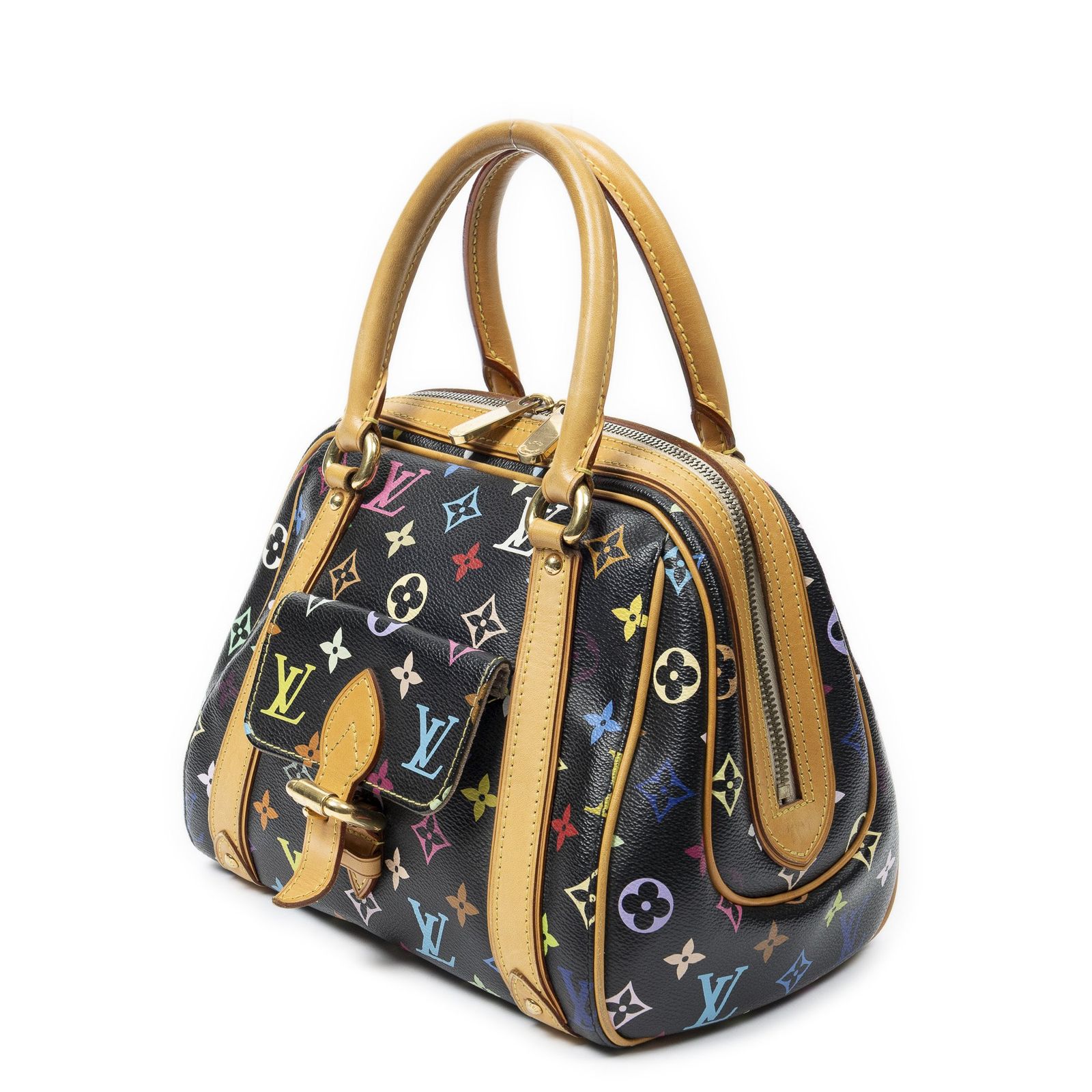 [中古] LOUIS VUITTON ルイヴィトンプリシラ黒マルチカラーのモノグラムA