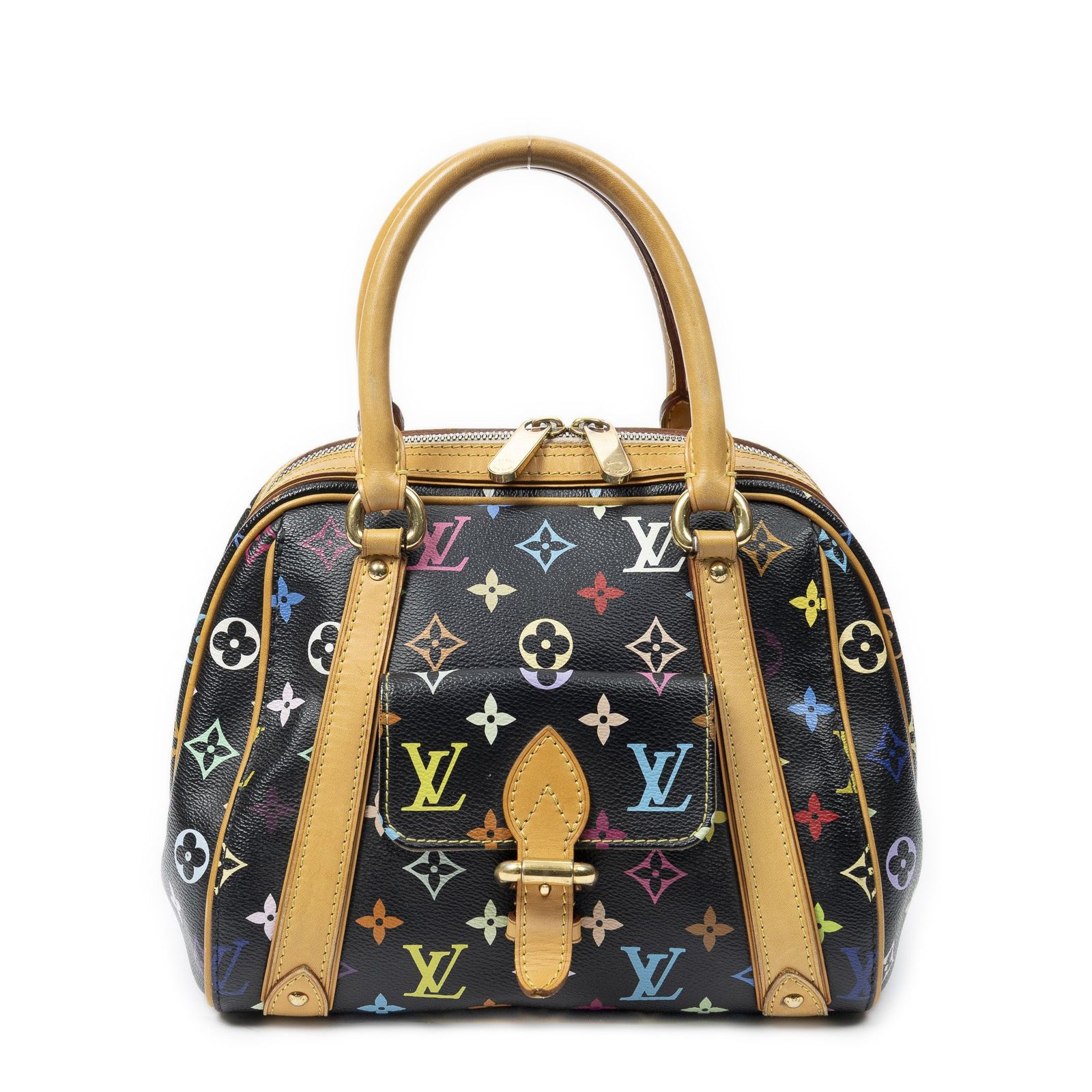 [中古] LOUIS VUITTON ルイヴィトンプリシラ黒マルチカラーのモノグラムA