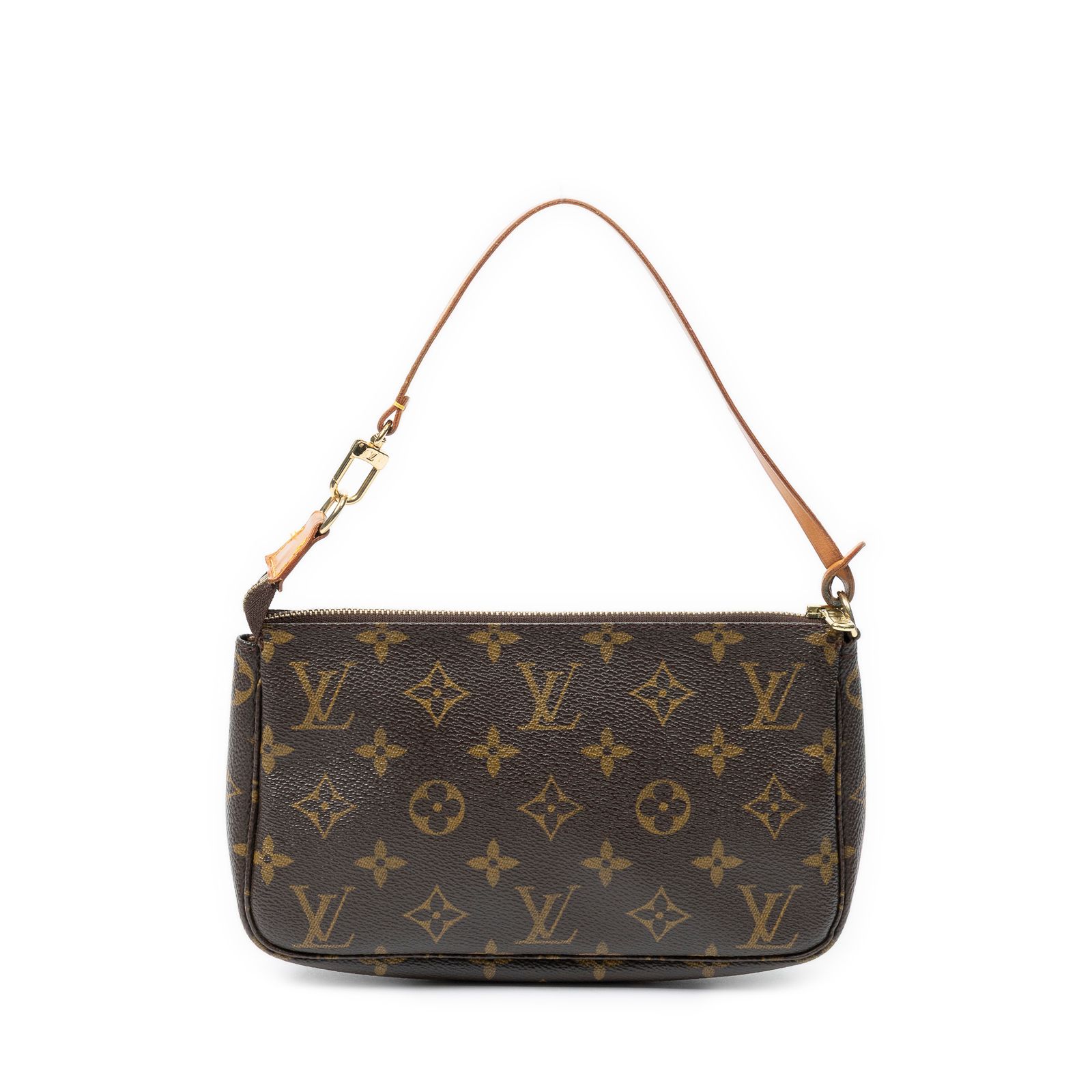 [中古] LOUIS VUITTON ルイヴィトンポシェット アクセサリー茶色モノグラムキャンバスAB