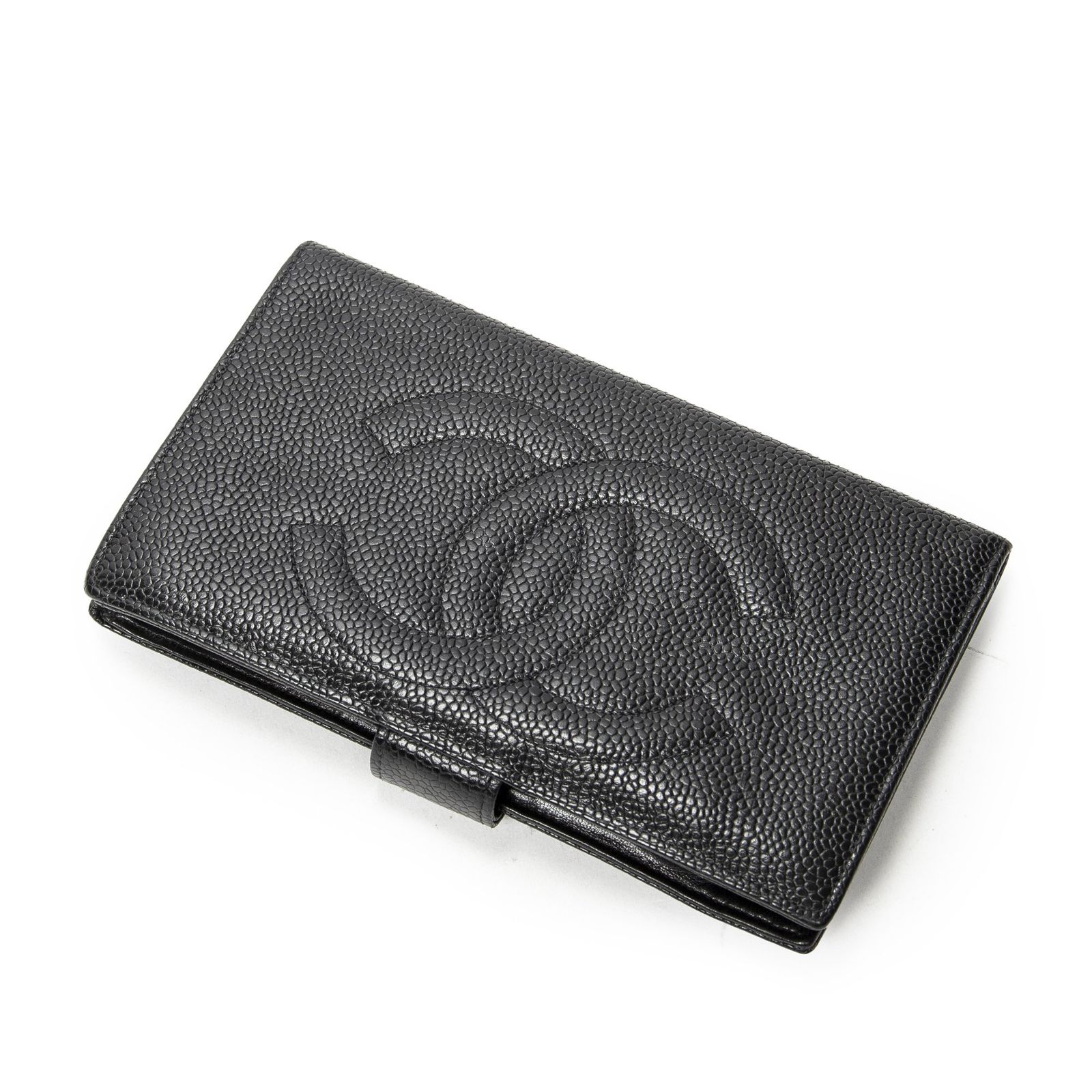 [中古] CHANEL シャネルCC タイムレス フレンチ パース ウォレット黒キャビアレザーA